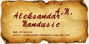 Aleksandar Mandušić vizit kartica